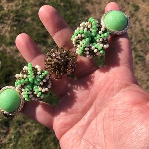 “Green Machine” ⚙️💚⚙️ Handcrafted bracelet from upcycled vintage earrings